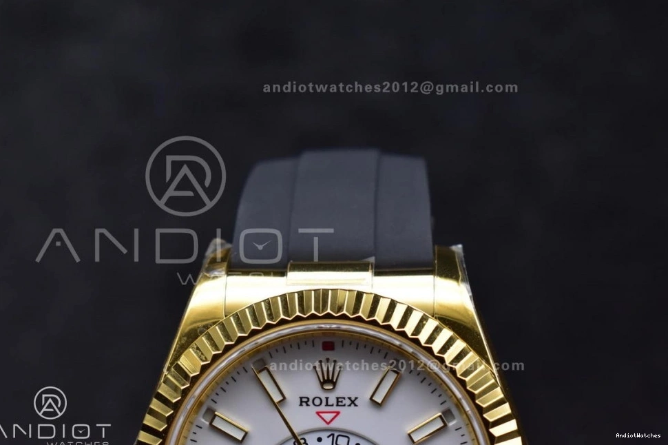 1100 1:1 YG Functional Best on A23J Strap 336238 Oysterflex White (Gain Sky-Dweller ZF Edition Dial Weight) 0106